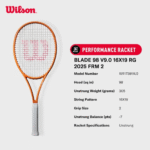 Wilson Blade 98 V9.0 16X19 RG 2025 FRM 2 Vợt Tennis WR173911U - Ảnh 9