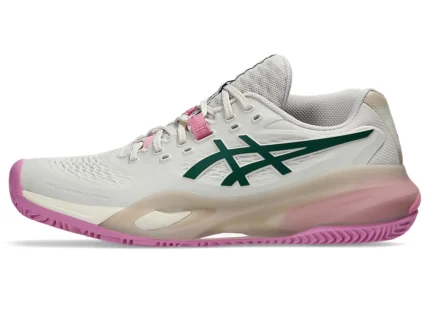 Giày Tennis/Pickleball GEL-RESOLUTION X WOMEN - SOFT OAT/JEWEL GREEN